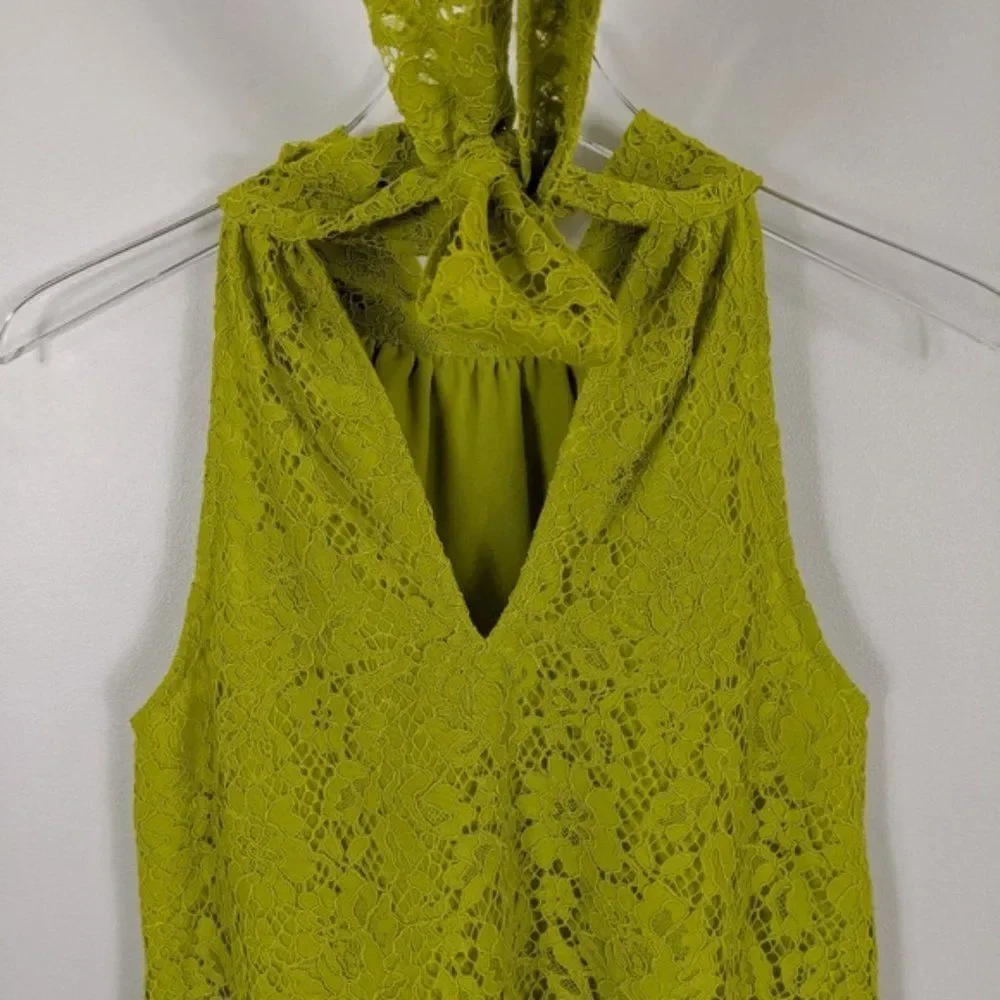 J. Crew Lace Yellow Halter Neck Blouse XXS